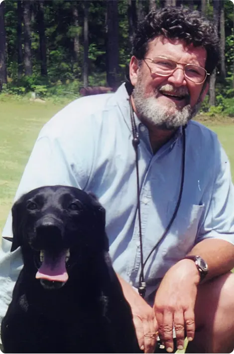Woody Thurman Close Up Image with Dog